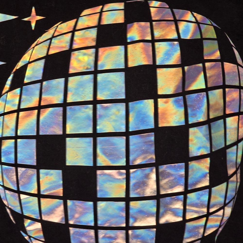 Gildan DSD Disco Ball Holographic Graphic T-Shirt Mens XL Black Short Sleeve - Picture 6 of 11